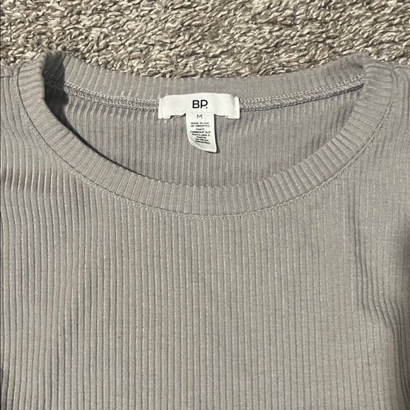 BP Gray Ribbed Long Sleeve Top - Picture 2 of 3